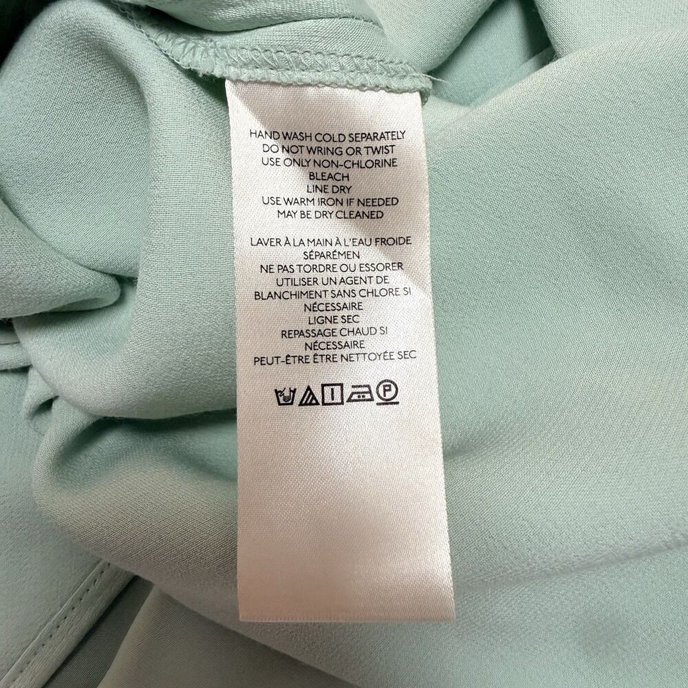 Anthropologie Elyse Bias-Cut Satin Maxi Slip Dress L Mint Green Cowl Neck Formal - Picture 9 of 13